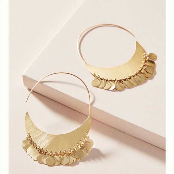 Anthropologie Jewelry - Anthropologie cara coin hoop earring